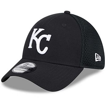 Men's New Era Kansas City Royals Evergreen Black & White Neo 39THIRTY Flex Hat