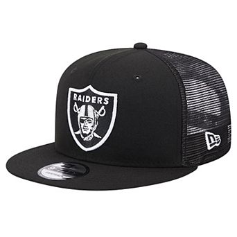 Men's New Era Black Las Vegas Raiders Main Trucker 9FIFTY Snapback Hat