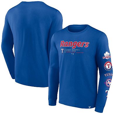 Men's Fanatics Branded Royal Texas Rangers Strike the Goal Long Sleeve T-Shirt