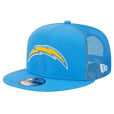 Men's New Era Powder Blue Los Angeles Chargers Main Trucker 9FIFTY Snapback Hat