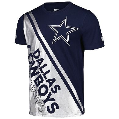 Men's Starter Navy/Silver Dallas Cowboys Finish Line Extreme Graphic T-Shirt