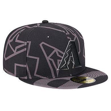 Men's New Era Black Arizona Diamondbacks Logo Fracture 59FIFTY Fitted Hat