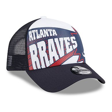 Youth New Era Navy Atlanta Braves Boom 9FORTY Adjustable Hat