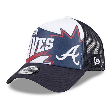 Youth New Era Navy Atlanta Braves Boom 9FORTY Adjustable Hat