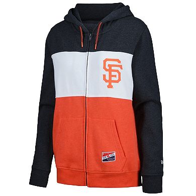 Women's New Era Black San Francisco Giants Color Block Full-Zip Hoodie Jacket