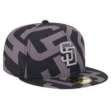Men's New Era Black San Diego Padres Logo Fracture 59FIFTY Fitted Hat