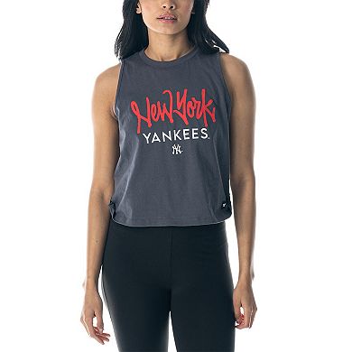 Women's The Wild Collective Charcoal New York Yankees Side Knot Tank Top