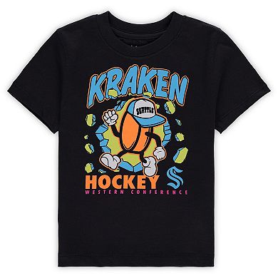 Toddler Black Seattle Kraken Break Through T-Shirt