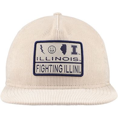 Men's New Era Cream Illinois Fighting Illini Corduroy Golfer Snapback Hat
