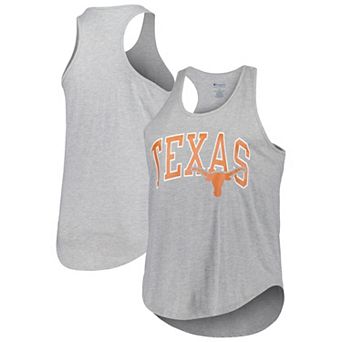 Women's Profile Heather Gray Texas Longhorns Arch Logo Racerback Scoop Neck Tank Top