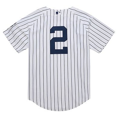 Men's Mitchell & Ness Derek Jeter White New York Yankees 2014 Cooperstown Collection Authentic Throwback Jersey
