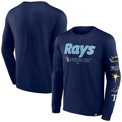 Men's Fanatics Branded Navy Tampa Bay Rays Strike the Goal Long Sleeve T-Shirt