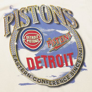 Men's Mitchell & Ness Tan Detroit Pistons Hardwood Classics Vintage Soul Crown Jewels T-Shirt