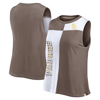 Women's Fanatics Branded Brown/White San Diego Padres Color-Block Tank Top