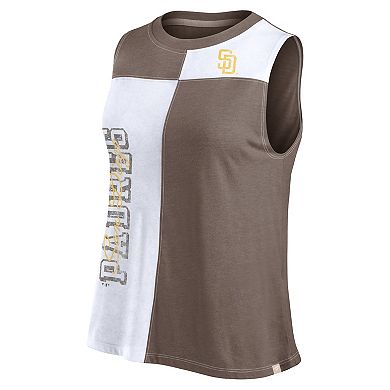 Women's Fanatics Branded Brown/White San Diego Padres Color-Block Tank Top