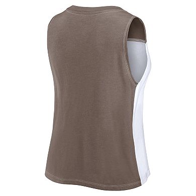 Women's Fanatics Branded Brown/White San Diego Padres Color-Block Tank Top