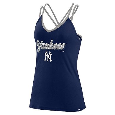 Women's Fanatics Branded Navy New York Yankees Go For It Strappy V-Neck Tank Top