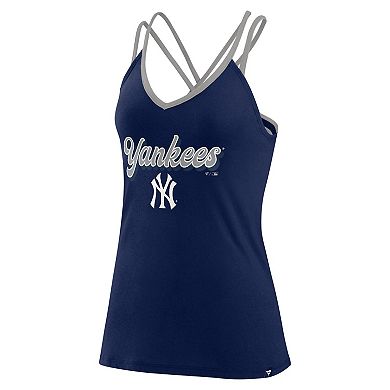 Women's Fanatics Branded Navy New York Yankees Go For It Strappy V-Neck Tank Top