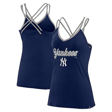 Women's Fanatics Branded Navy New York Yankees Go For It Strappy V-Neck Tank Top