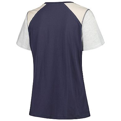 Women's '47 Navy/Gray Houston Astros Plus Size Henley T-Shirt