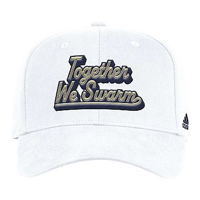 Men's adidas White Georgia Tech Yellow Jackets Chant Flex Hat