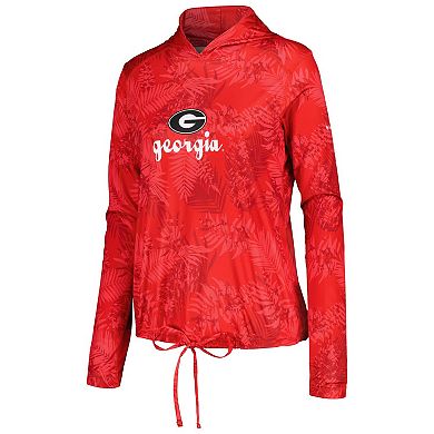 Women's Columbia  Red Georgia Bulldogs Summerdry Printed Long Sleeve Hoodie T-Shirt