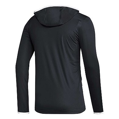 Men's adidas Black San Jose Sharks Team Long Sleeve Quarter-Zip Hoodie T-Shirt