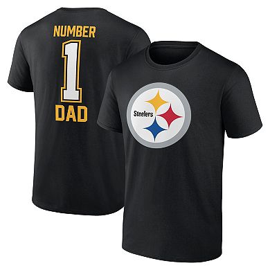 Men's Fanatics Branded Black Pittsburgh Steelers #1 Dad T-Shirt