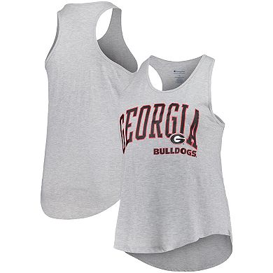 Women's Profile Heather Gray Georgia Bulldogs Arch Logo Racerback Scoop Neck Tank Top