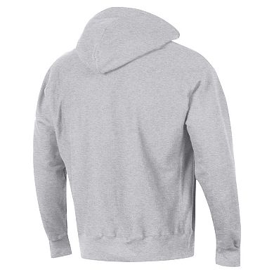 Men's Champion Heather Gray West Virginia Mountaineers Vault Late Night Reverse Weave Pullover Hoodie