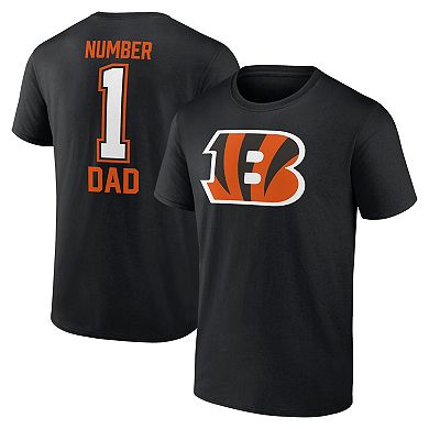 Men's Fanatics Branded Black Cincinnati Bengals #1 Dad T-Shirt