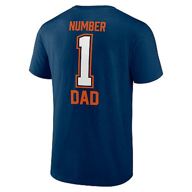 Men's Fanatics Branded Navy Chicago Bears #1 Dad T-Shirt