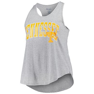 Women's Profile Heather Gray Tennessee Volunteers Arch Logo Racerback Scoop Neck Tank Top