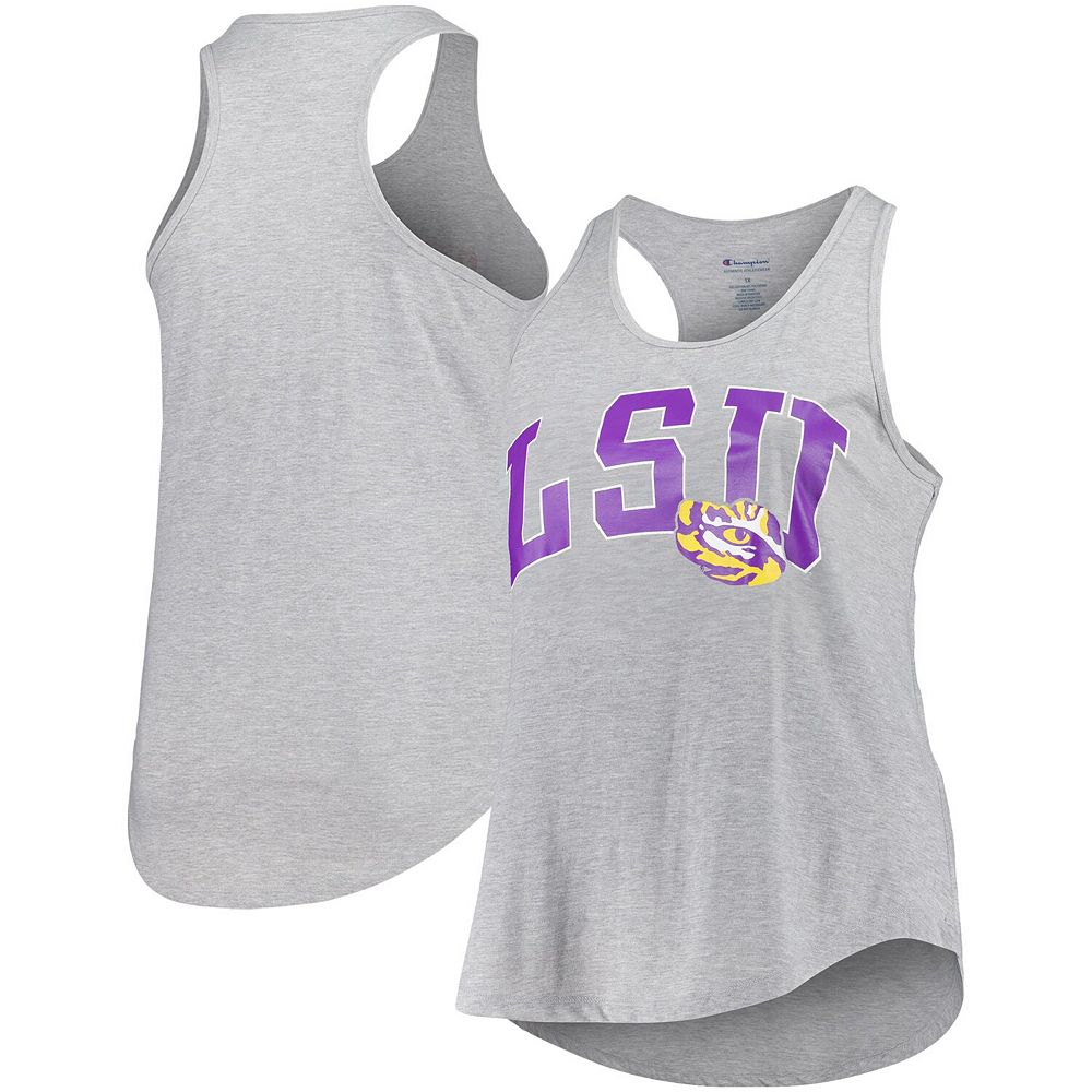 LSU Tigers Arch Over Tank Top - Officially Licensed Women's Dark Heather Shirt
