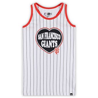 Girls Youth New Era White San Francisco Giants Pinstripe Tank Top