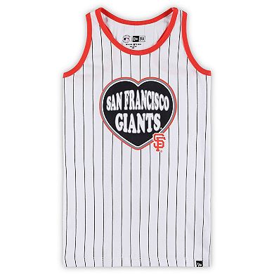 Girls Youth New Era White San Francisco Giants Pinstripe Tank Top