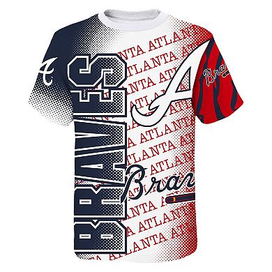 Youth White Atlanta Braves Impact Hit Bold T-Shirt