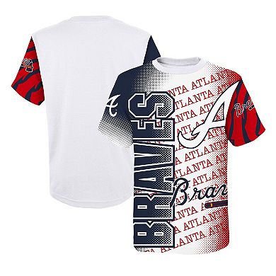 Youth White Atlanta Braves Impact Hit Bold T-Shirt