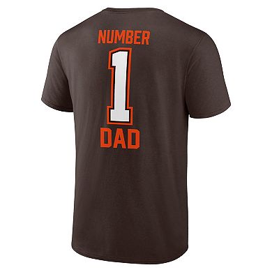 Men's Fanatics Branded Brown Cleveland Browns #1 Dad T-Shirt