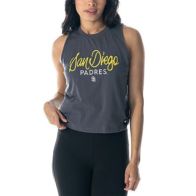 Women's The Wild Collective Charcoal San Diego Padres Side Knot Tank Top