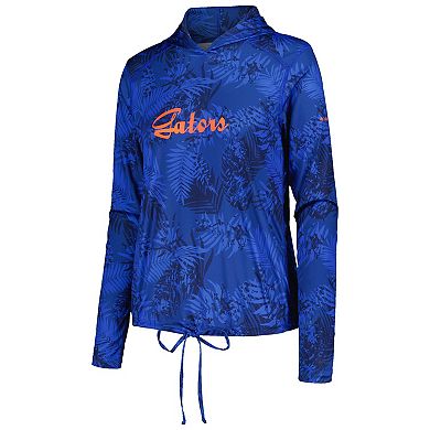 Women's Columbia Royal Florida Gators Summerdry Printed Long Sleeve Hoodie T-Shirt