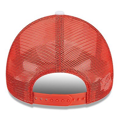 Men's New Era White/Orange Clemson Tigers Court Sport Foam A-Frame 9FORTY Adjustable Trucker Hat