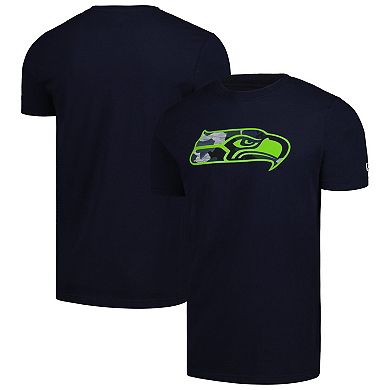Men's New Era College Navy Seattle Seahawks Camo Logo T-Shirt
