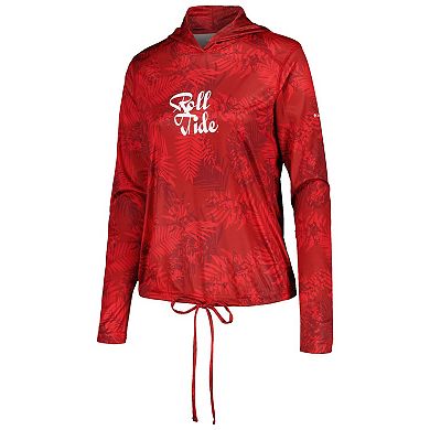 Women's Columbia  Crimson Alabama Crimson Tide Summerdry Printed Long Sleeve Hoodie T-Shirt