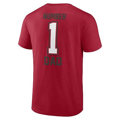 Men's Fanatics Branded Red Tampa Bay Buccaneers #1 Dad T-Shirt