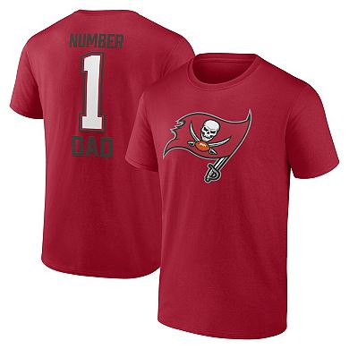 Men's Fanatics Branded Red Tampa Bay Buccaneers #1 Dad T-Shirt