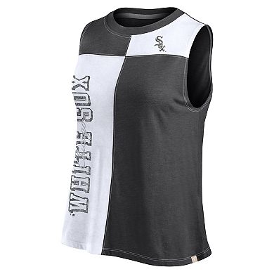 Women's Fanatics Branded Black/White Chicago White Sox Color-Block Tank Top