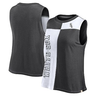 Women's Fanatics Branded Black/White Chicago White Sox Color-Block Tank Top