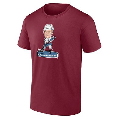 Men's Fanatics Branded Nathan MacKinnon Burgundy Colorado Avalanche Player Bobblehead T-Shirt