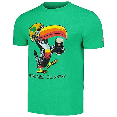Men's League Collegiate Wear Heather Green Notre Dame Fighting Irish x Guinness Victory Falls Tri-Blend T-Shirt
